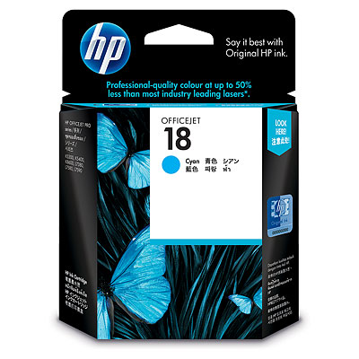 HP 18 Cyan Officejet Ink Cartridge (C4937A)
