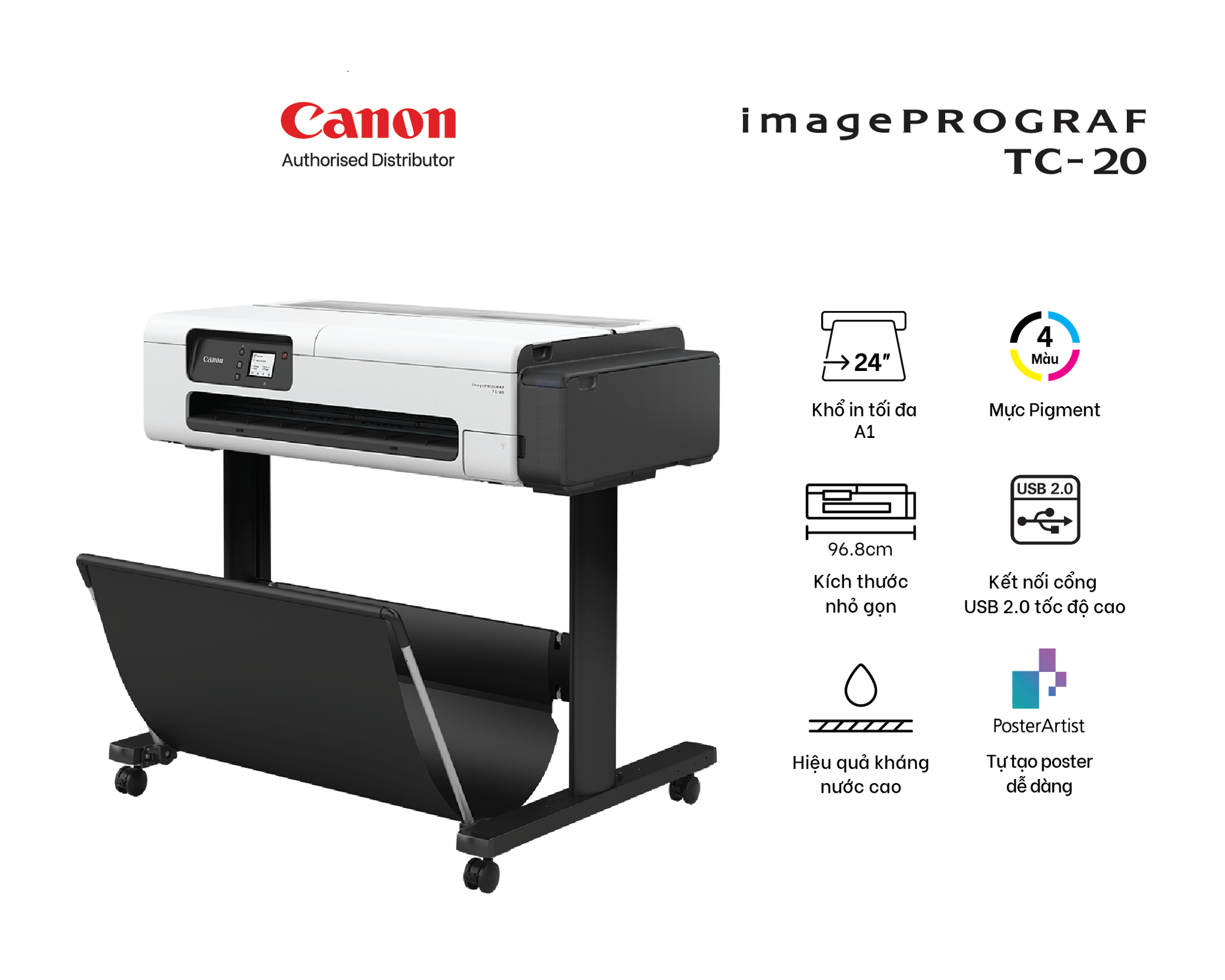 Máy In Canon imagePROGRAF TC-20 Khổ A1