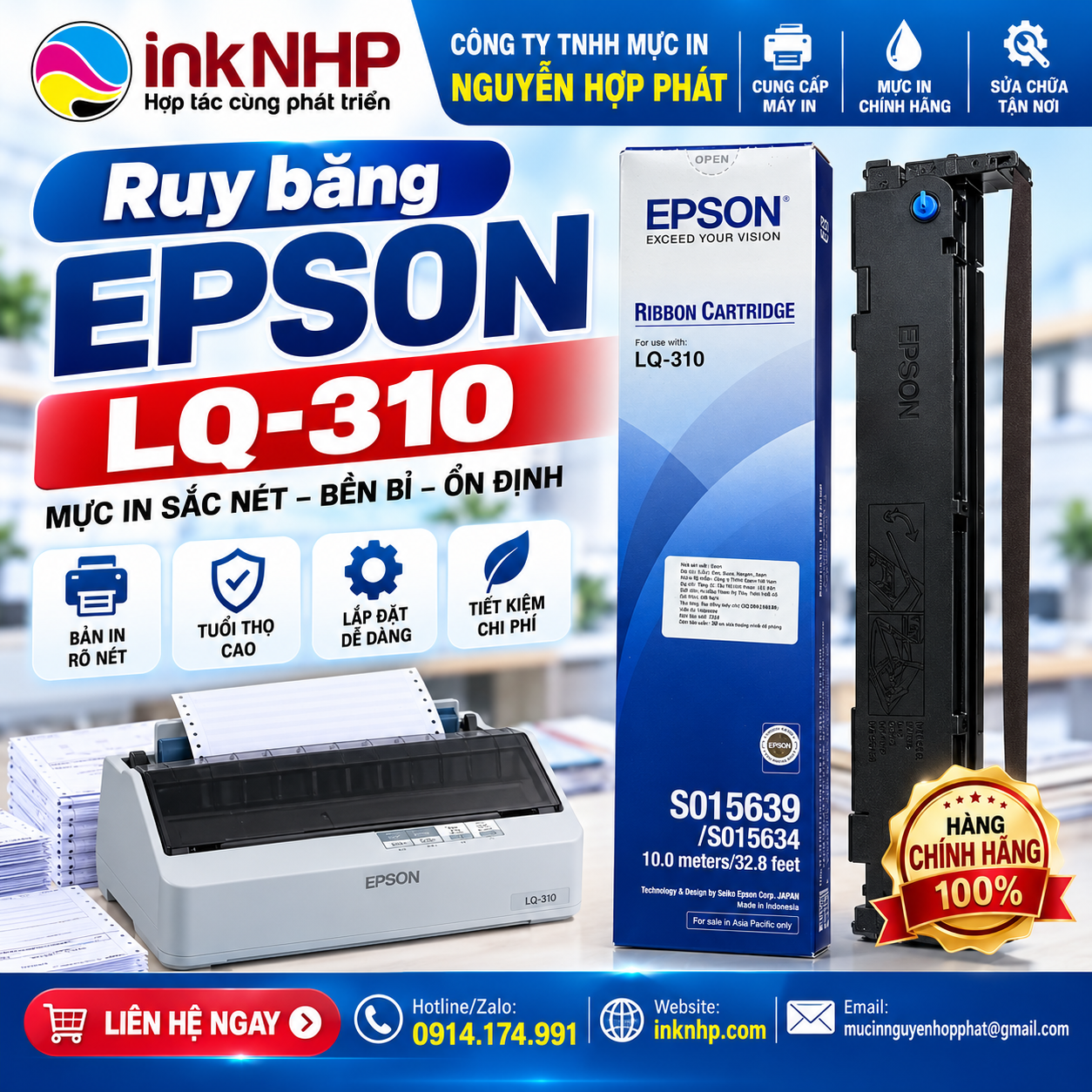 Đại Lý Bán Ruy Băng Mực Máy In Epson LQ310 chính hãng tại KDC Vạn Phúc